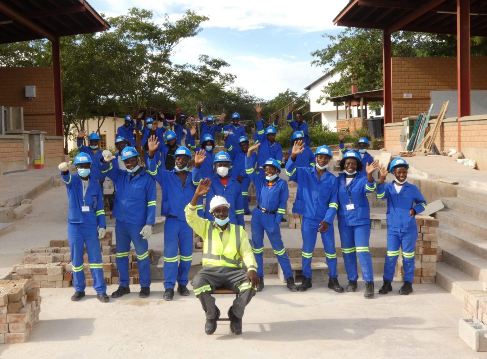 Brick and blocklaying trainees at the Centre for Excellence