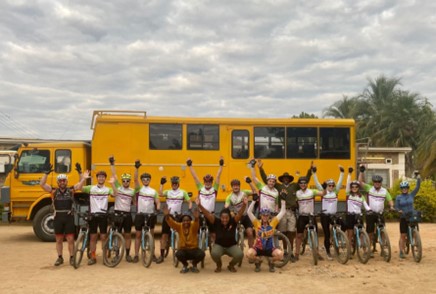 Cyclists setting off on the final day