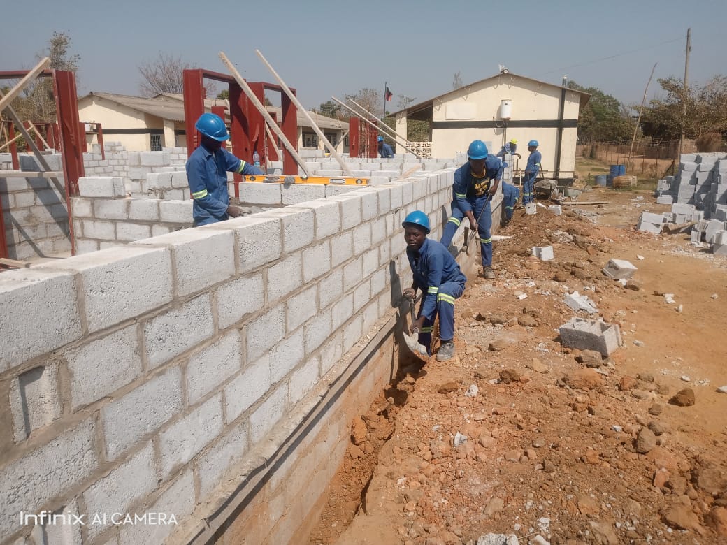 Superstructure block work and excavation at Chisamba